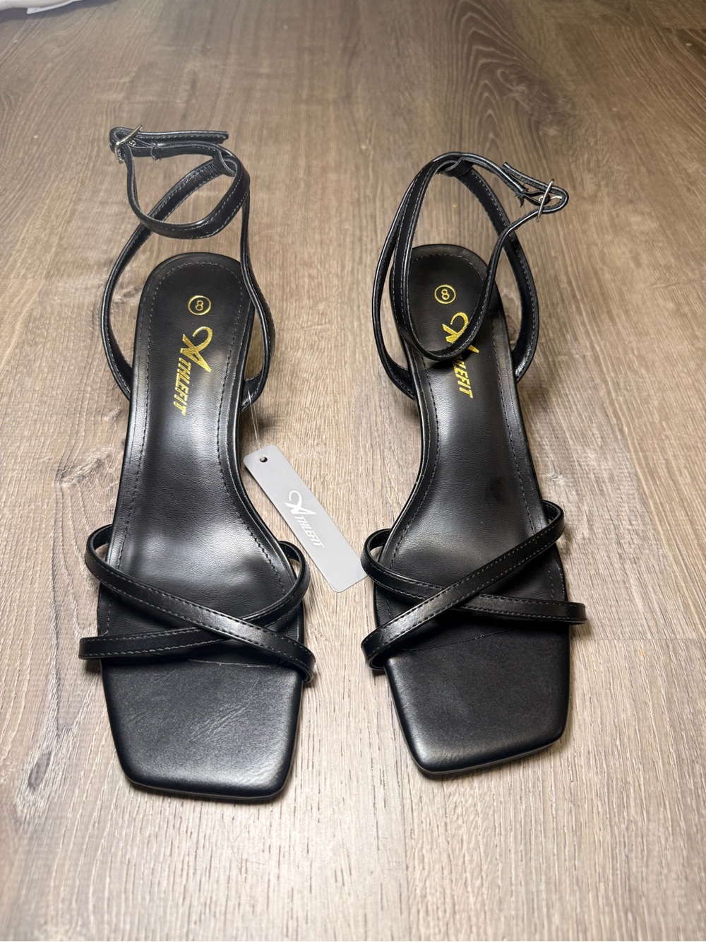 Black Strap Ankle‑Tie Heels